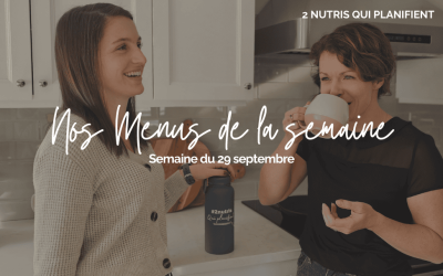 Menu de la semaine : 29 septembre 2024